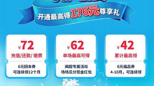 云闪付会员62vip优惠（限福建）