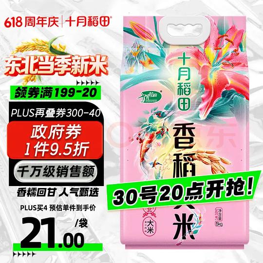 十月稻田 香稻贡米2元每斤