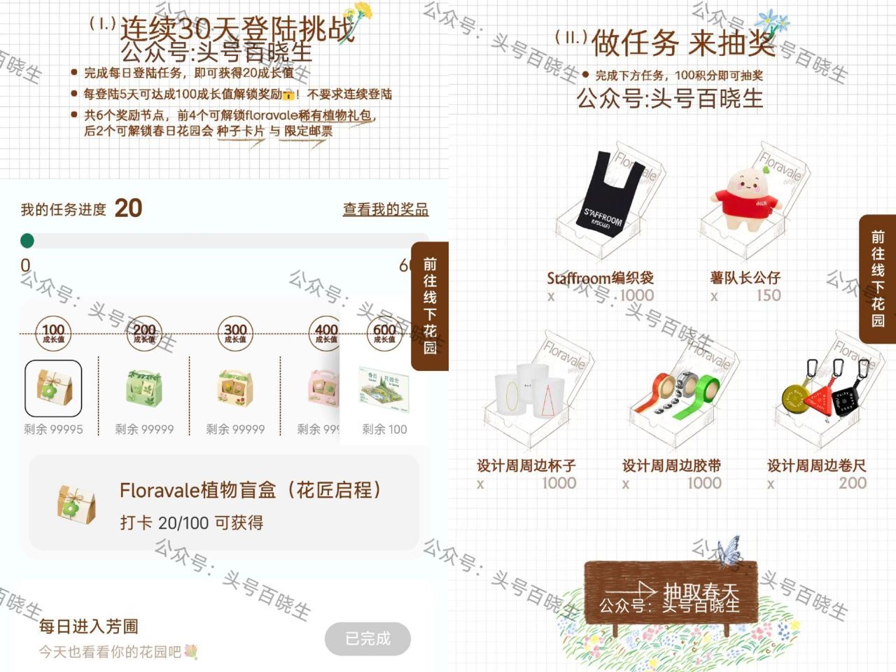 感兴趣签到哈 数量挺多～ 后续群里也会加日常汇总提醒 = 小红薯搜【春日花园会】5.11截 每天打咔...