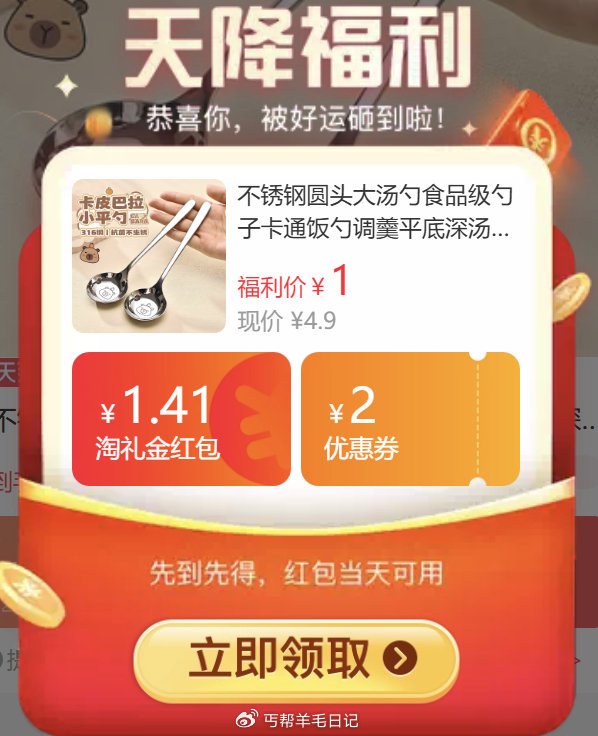 1亓‼ 不锈钢圆头大汤勺...