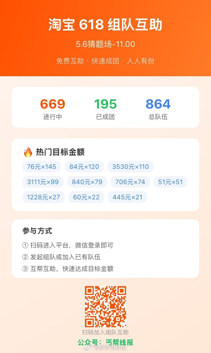 楼上答案都仅供参考，目前没有提示只能猜测，v扫这边增加了淘宝周年庆组队 ...
