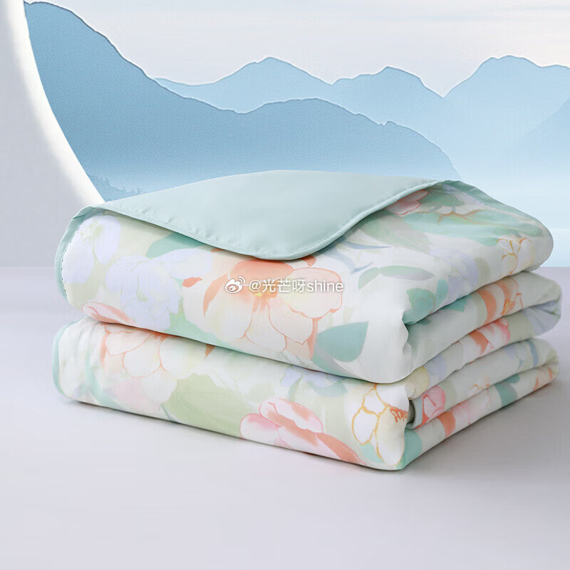 领家纺5折券 水星家纺 A类可水洗夏凉被 茶氨酸150cm*200cm【49】 水星家纺 93%乳胶...