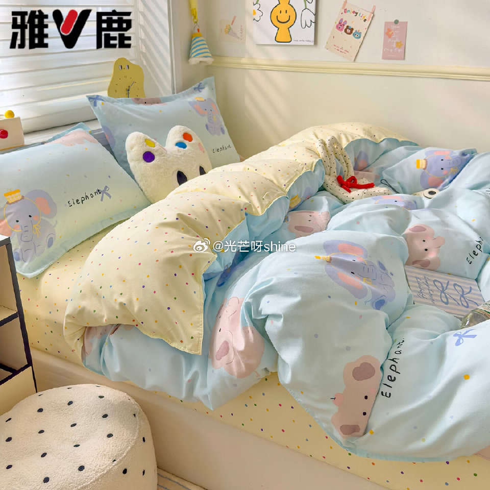 雅鹿 加厚夹棉床笠防尘150*200cm单床笠【59】 雅鹿 春季加厚磨毛床上四件套 1.2m【69...