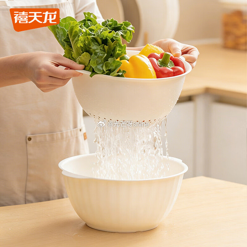 刚需，收纳8折券 禧天龙 杂粮收纳袋五谷杂粮收纳袋 0.8L 5个装【11.7】 禧天龙 双层洗菜盆...