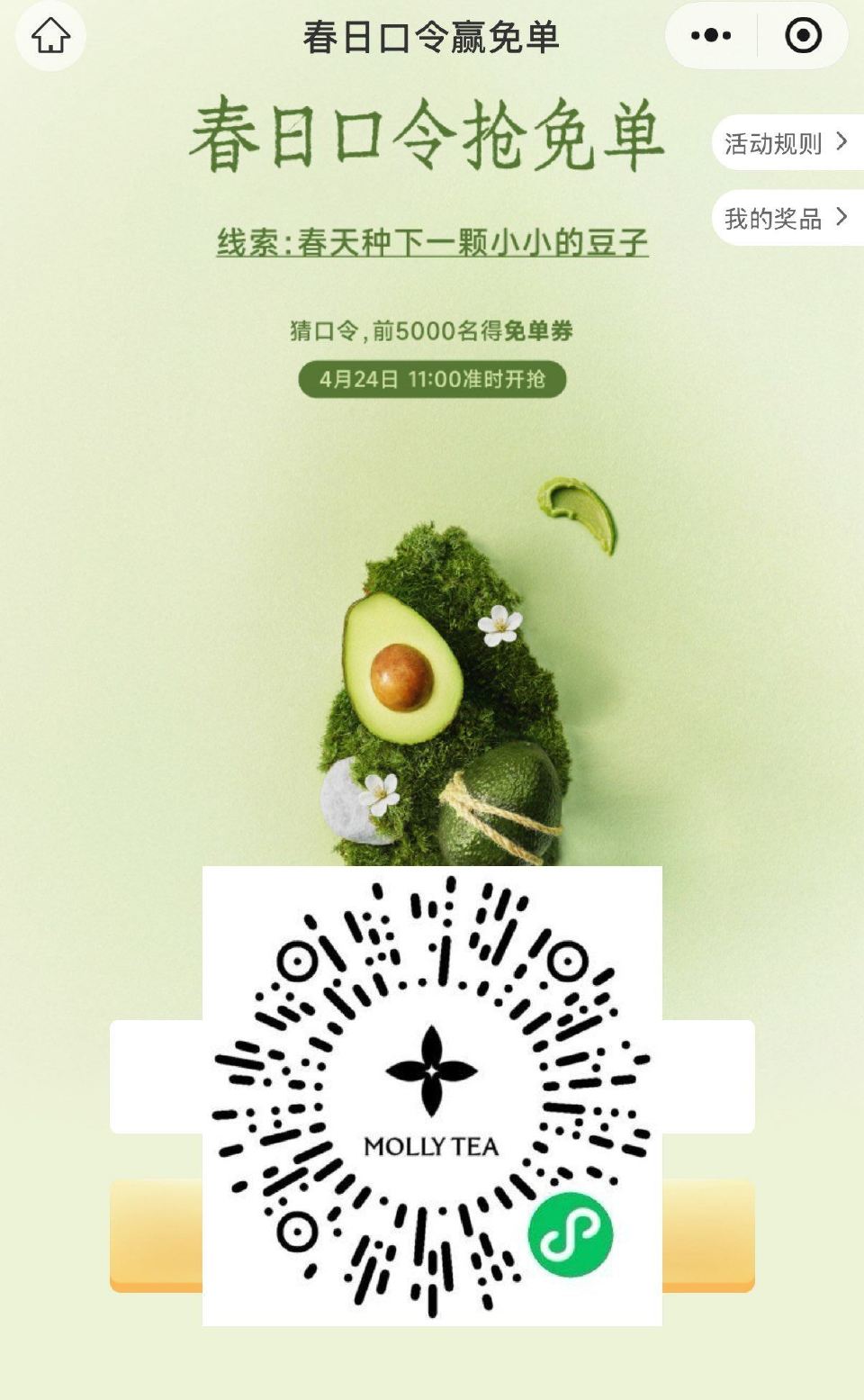 V扫｜⏰11:00 茉莉奶白 试试抢5000张兔单卷 答案预计：种豆得豆 ...