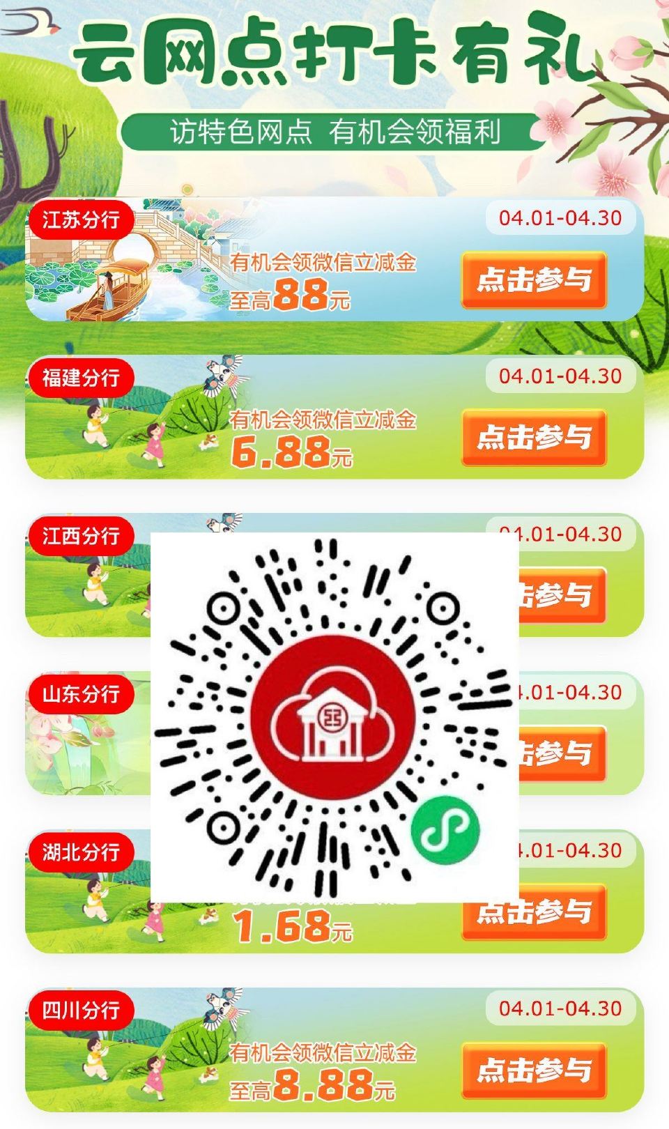 V扫｜工hang打咔试试立减J 新增部分城市 自测看看哈 ...