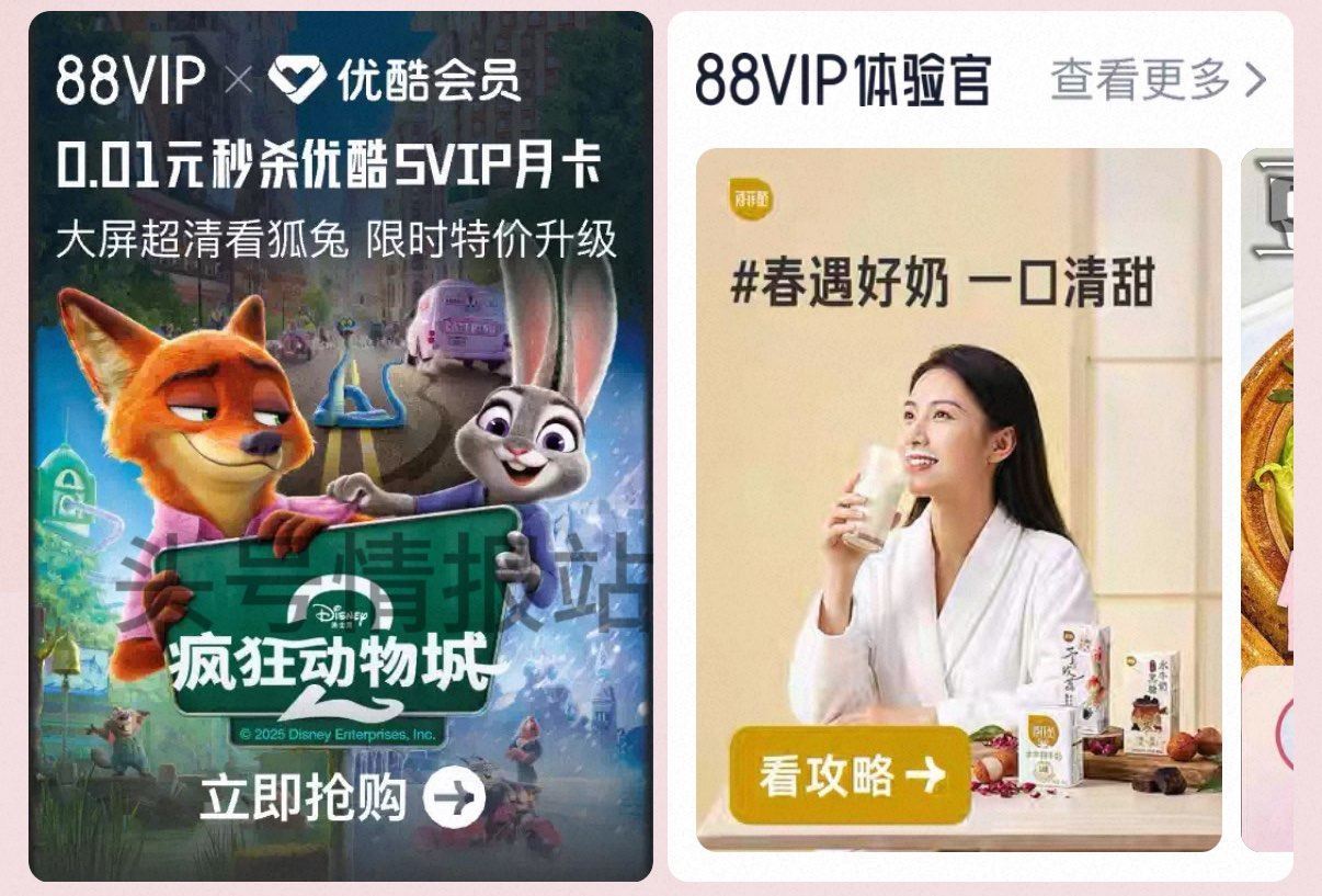 ⏰14:00 🍑宝搜：88vip 如图滚动横幅 可0.01亓眇优酷svip月咔、 0.01抢疯狂动物...