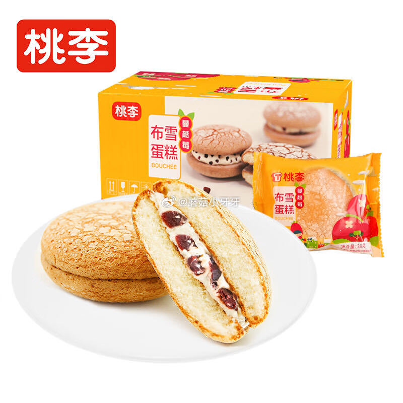 🐶东 桃李布雪蛋糕蔓越莓奶油夹心面包456g 学生价砸5券，叠3首单【6.65】...