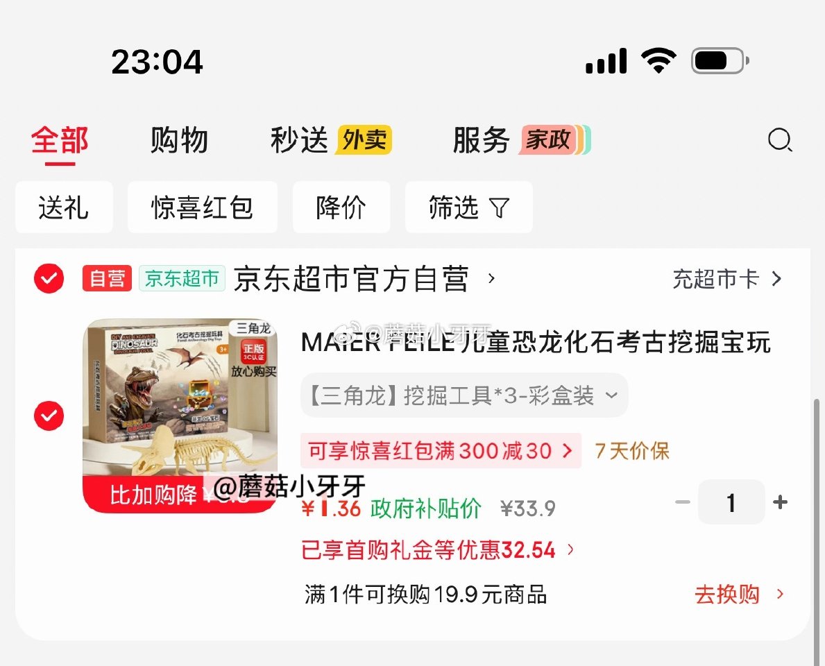 🐶东 上海9.5折消费券 200-20惊喜红包 200-20黑五券 MAIER FEILE儿童恐龙化...