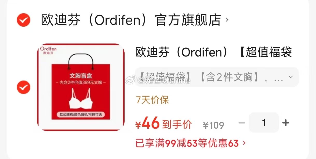 个护59-10： 欧迪芬 （Ordifen）福袋 含2件文胸 70A-85C全尺码段【46】...
