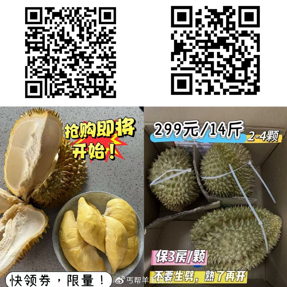 jd自营泰国金枕榴莲𝟭𝟰斤仅𝟮𝟵𝟵元‼ ----------------------------- ... jd自营泰国金枕榴莲𝟭𝟰斤仅𝟮𝟵𝟵元‼ ----------------------------- ...