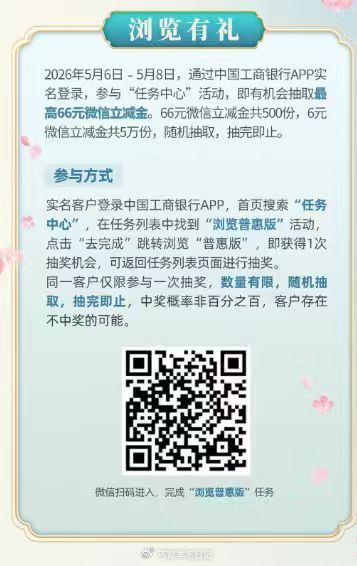 工行 任w中心 浏览普惠版 不bi中 中了就是6立减jin ...